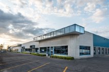 Commercial building and parking lot